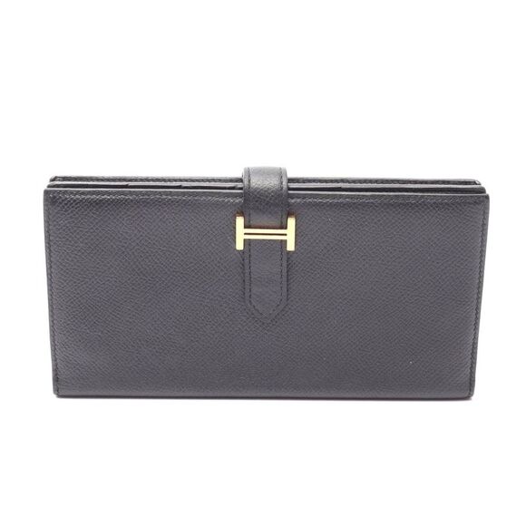 Hermes Bearn Souffle Long Wallet Black - Picture 1 of 10